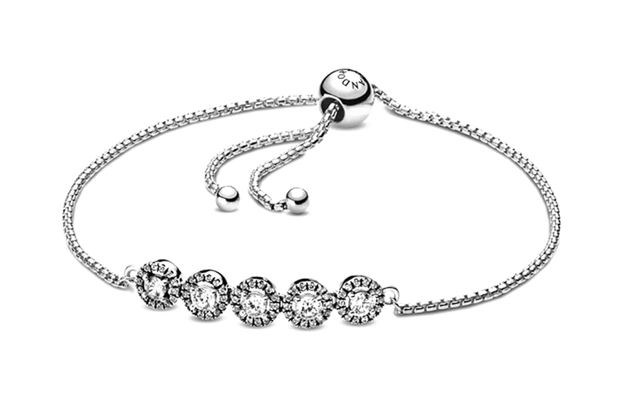Pandora/潘多拉 Pandora Shining Round Slider Bracelet Silver