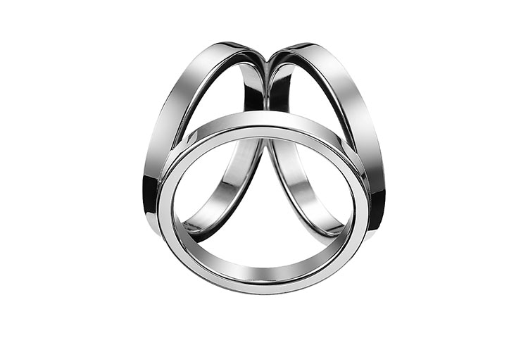 HERMES/爱马仕 Hermes Trio Scarf Ring Silver