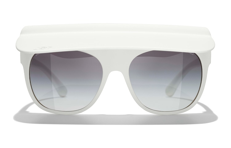 CHANEL Sunglasses 57mm White