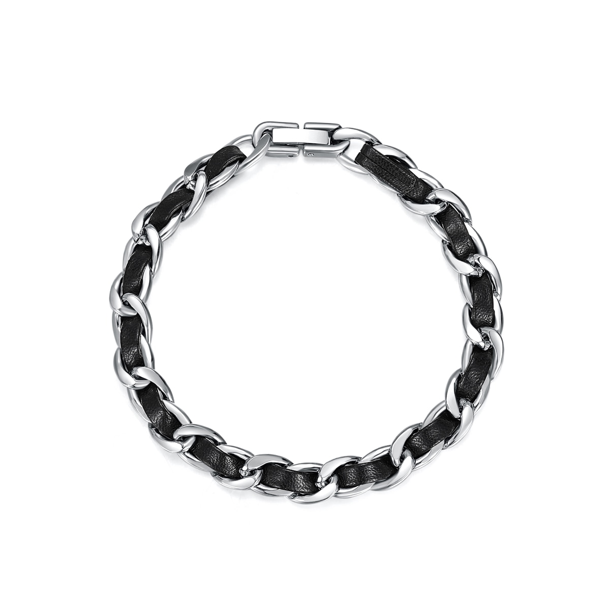 CMFY Leather Wrap Cuban Chain Bracelet