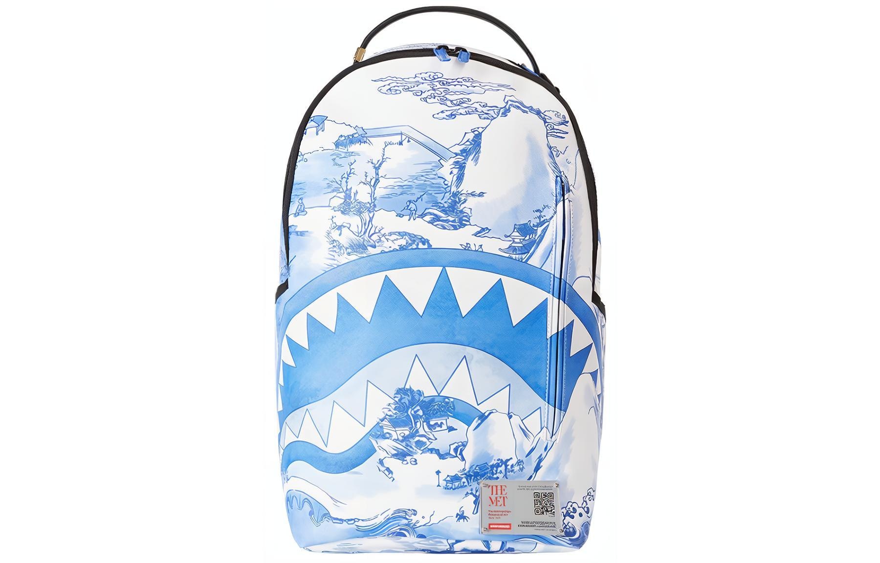 SPRAYGROUND x MET Museum Shark Logo Blue White Backpack