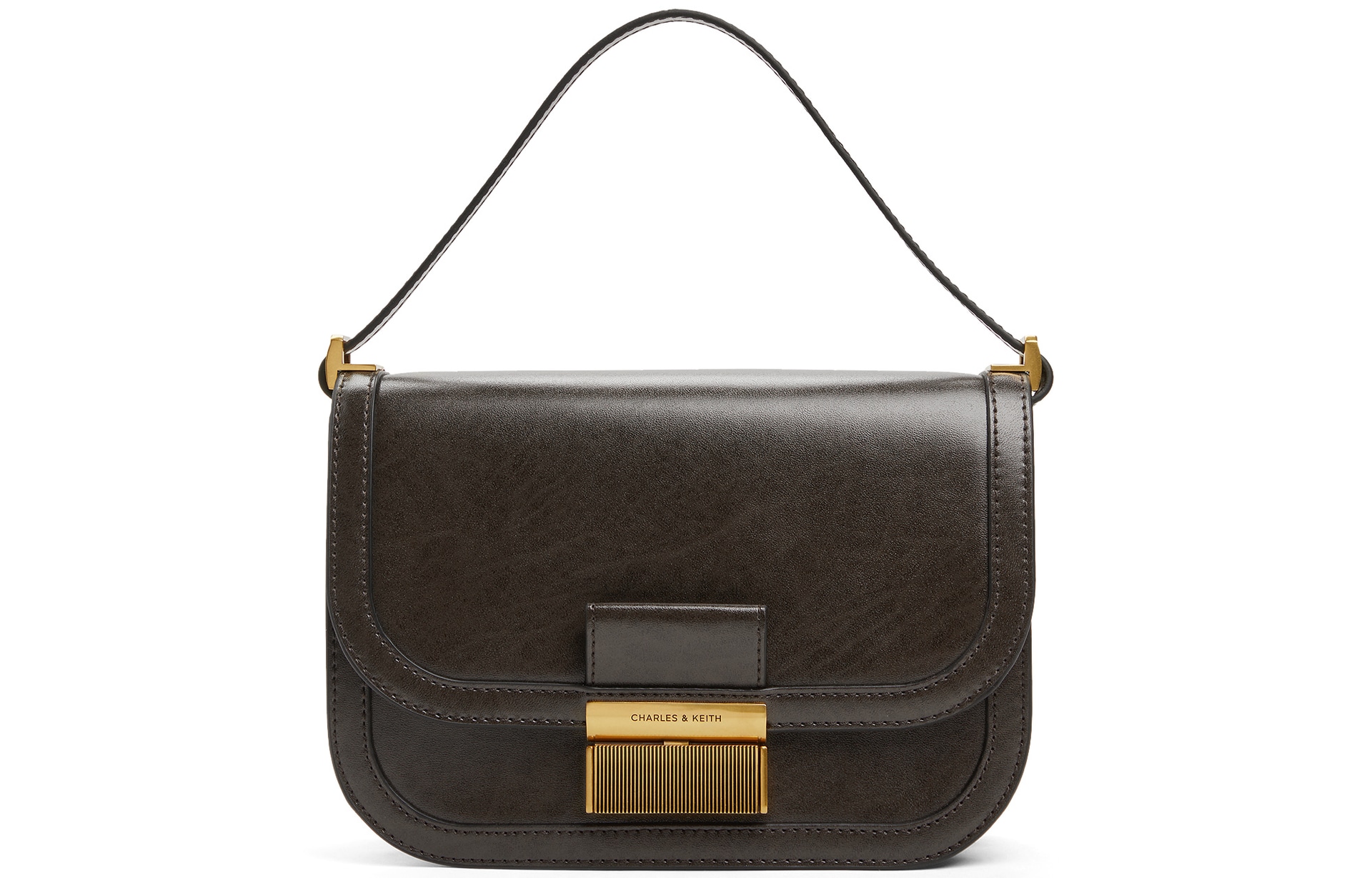 CHARLES&KEITH CHARLESKEITH ck PU Dark MossBlackOat