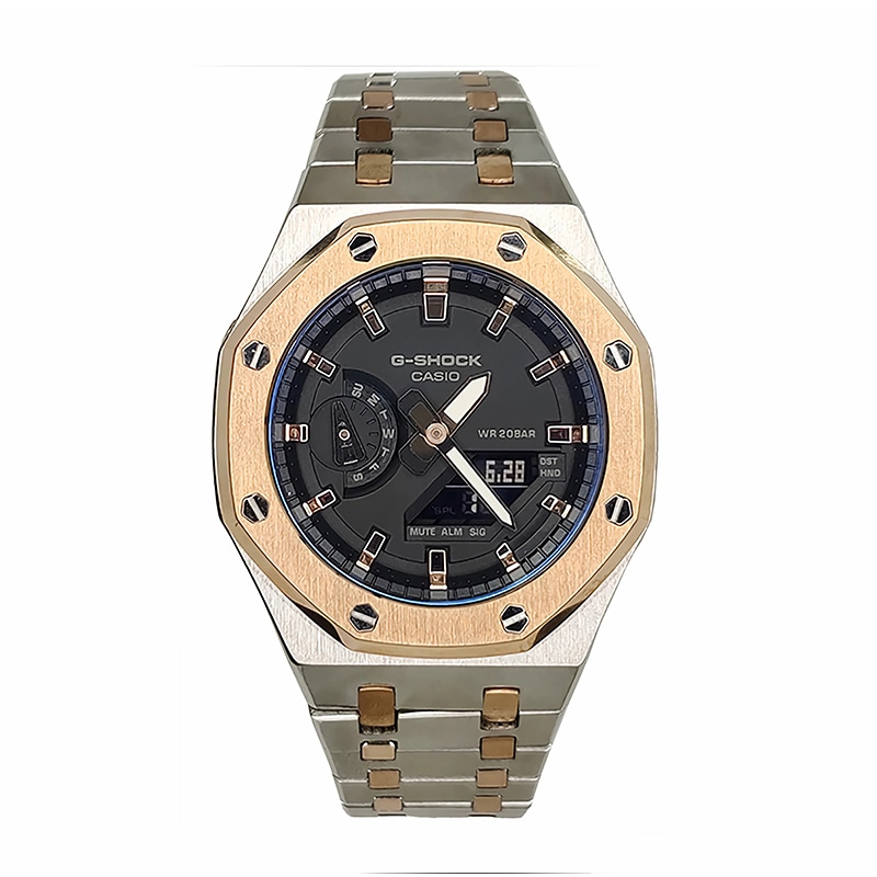 CASIO/卡西欧 Casio GA-2100-1A1 Silver Steel Rose Bezel