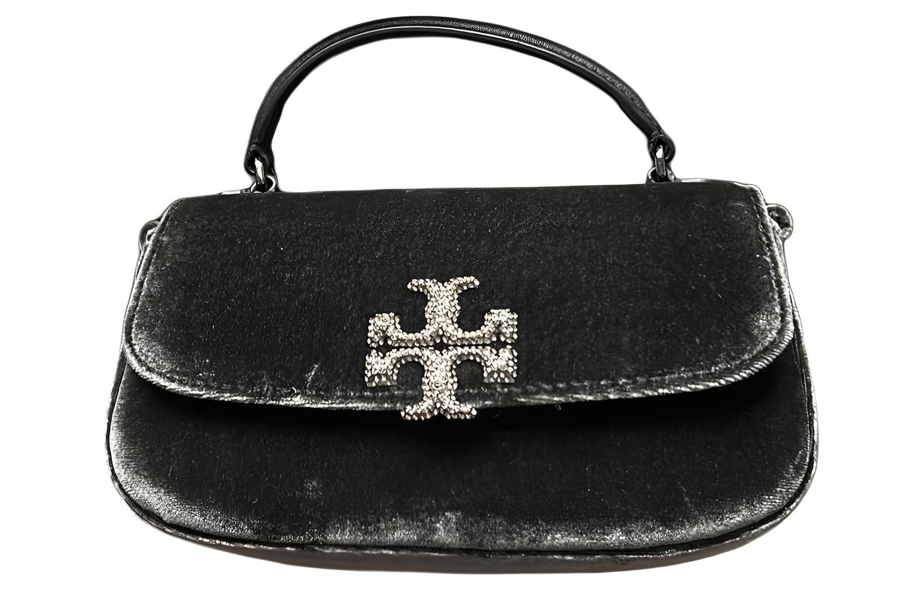 TORY BURCH/汤丽柏琦 Tory Burch Britten Velvet Mini Bag Black
