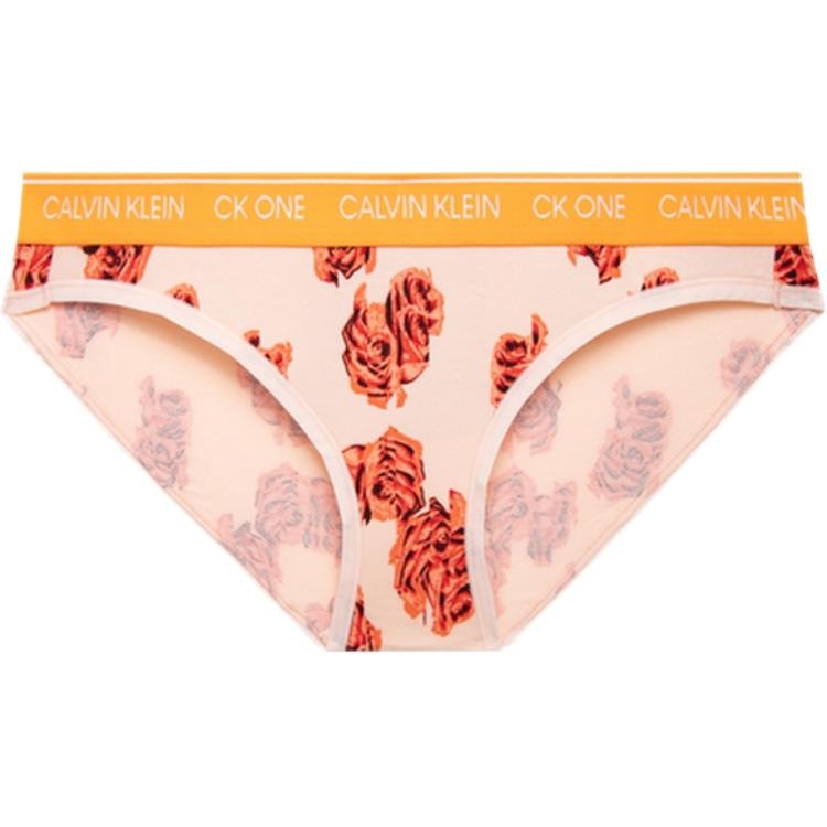 Calvin Klein Letter Print Mid-Rise Brief Pink Rose