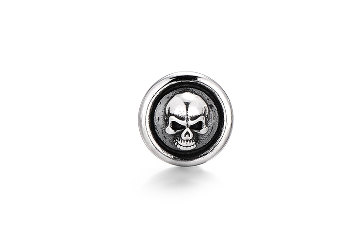 IDEAGEMER Silver Skull Earrings