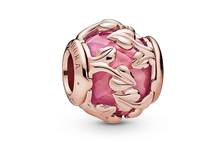 Pandora/潘多拉 Pandora Rose Gold Pink Leaf Charm