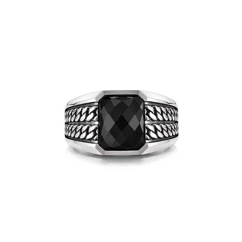 IDEAGEMER Ring Men 925 Silver