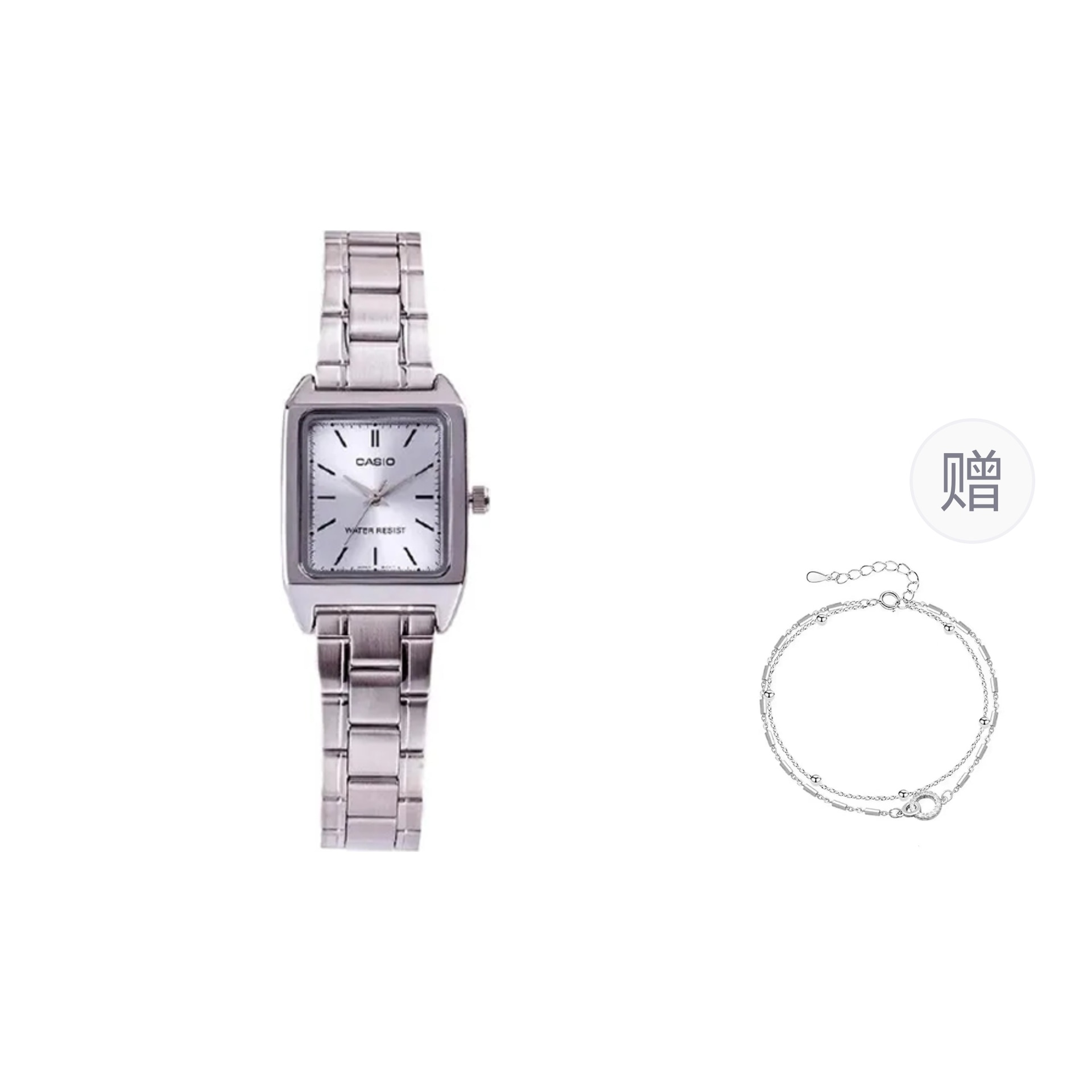 CASIO/卡西欧 Casio Retro Square Silver