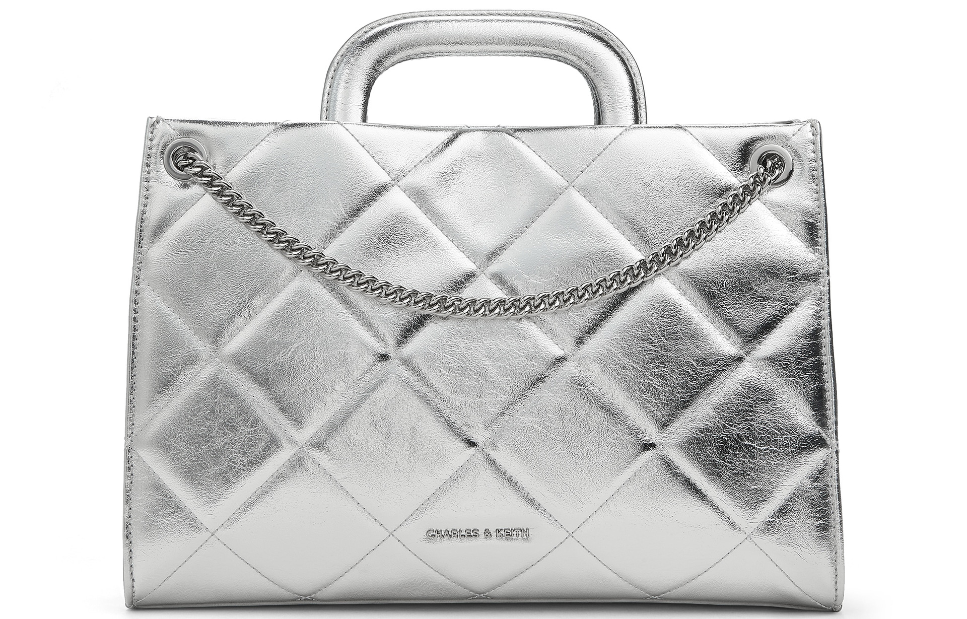 CHARLES&KEITH CK Quilted Chain Crossbody Bag Medium