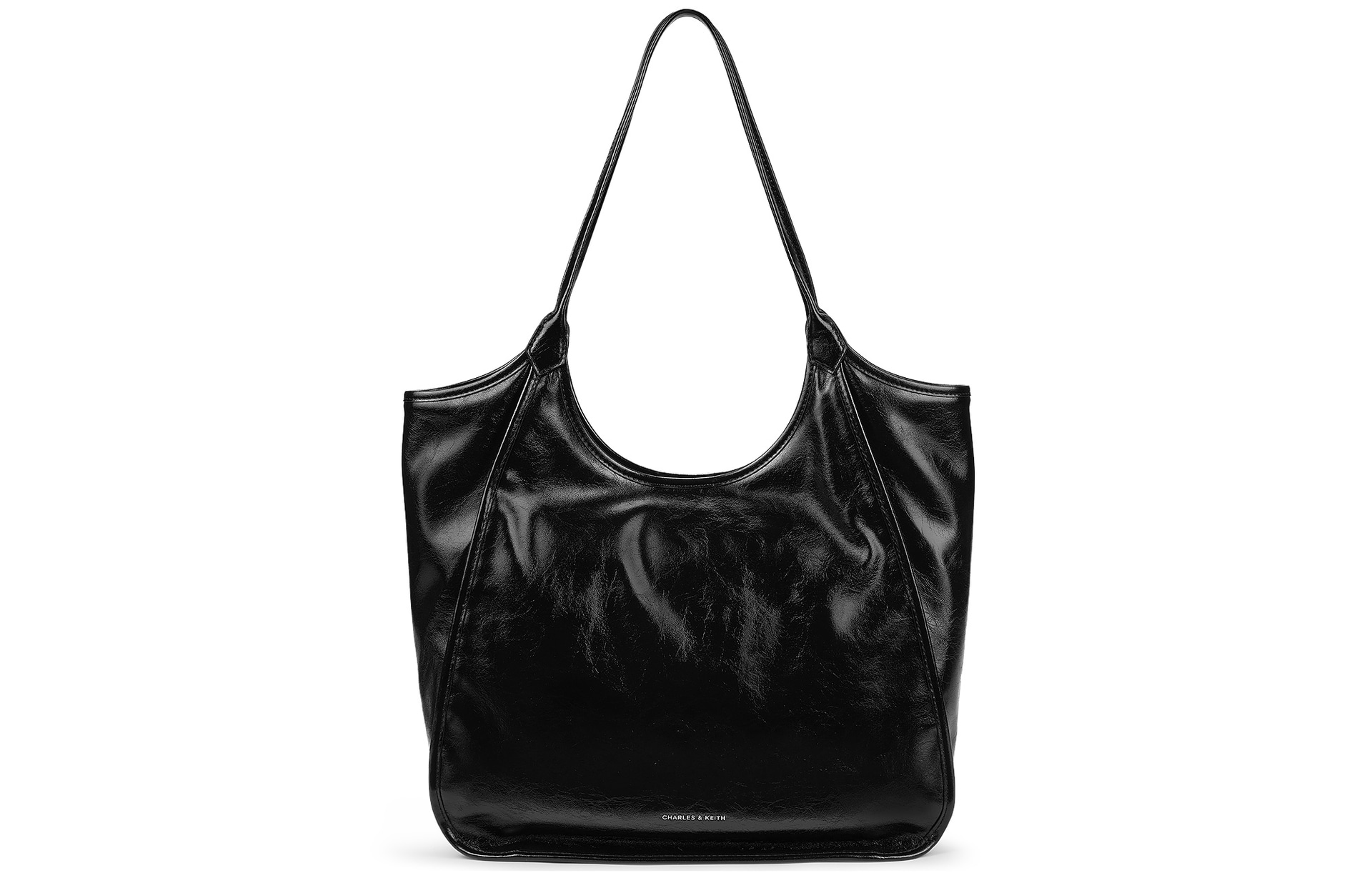 CHARLES&KEITH CHARLESKEITH ck PU BlackPewterBurgundy