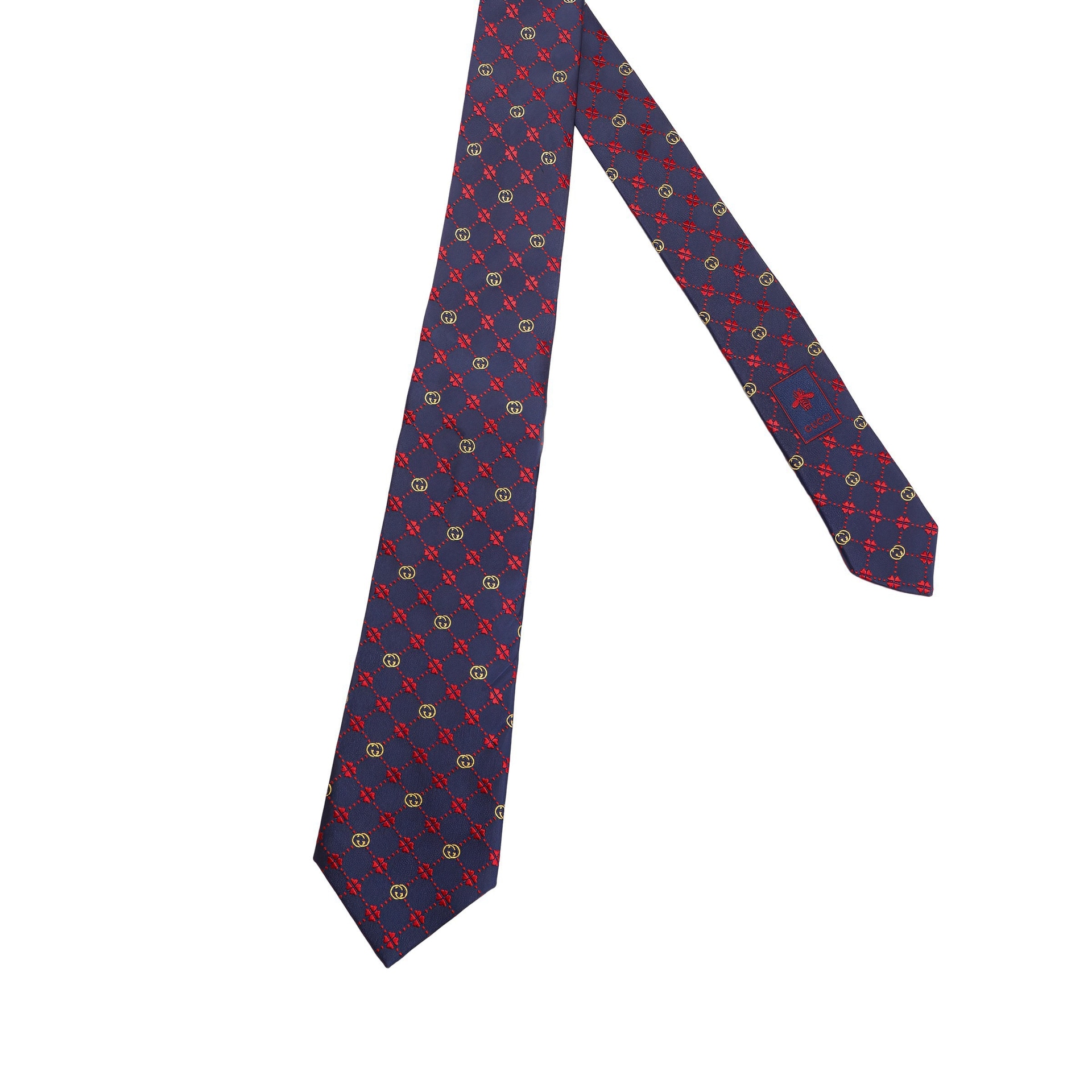 GUCCI/古驰 GUCCI Silk Tie Deep Blue/Red