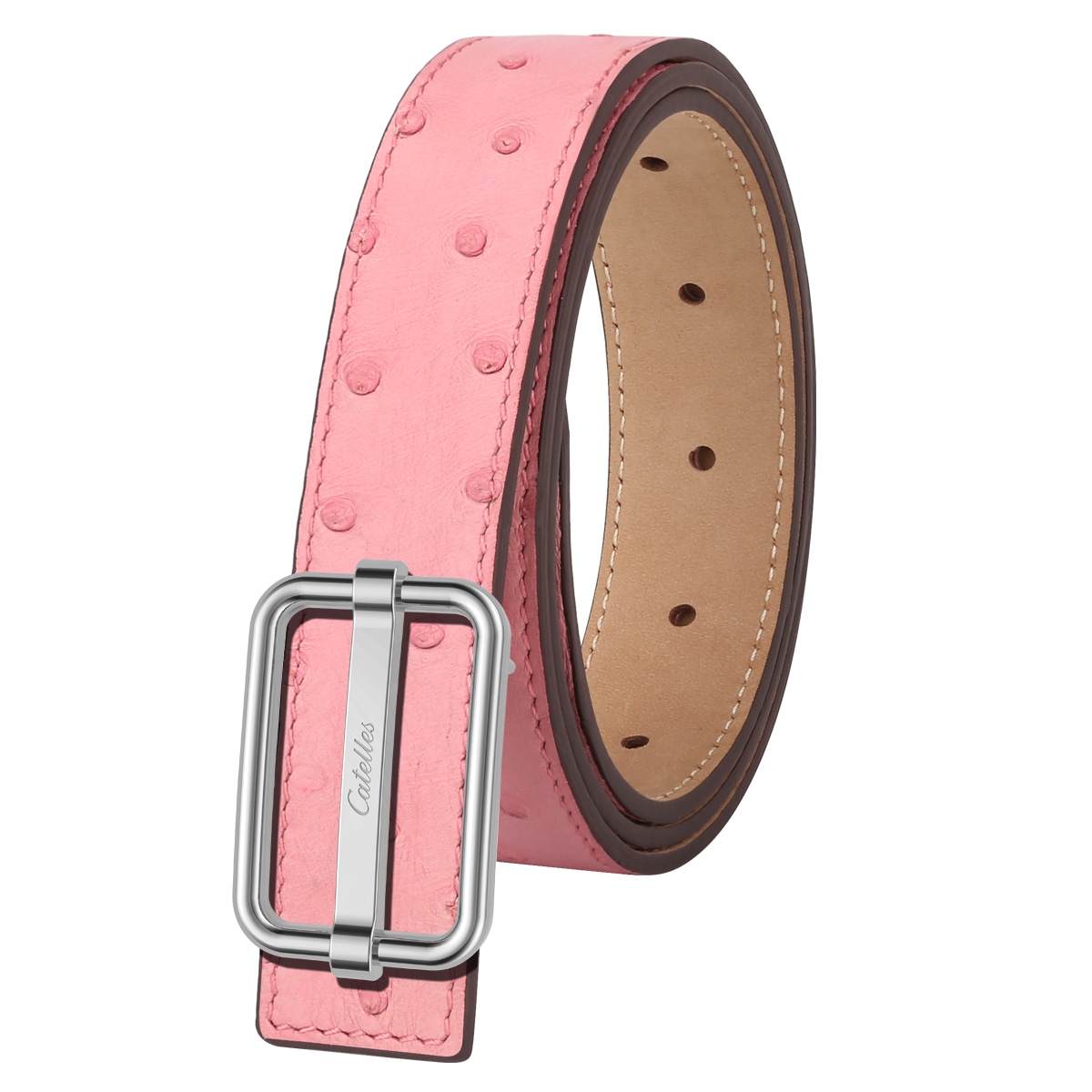 CATELLES 3cm Ostrich Leather Belt