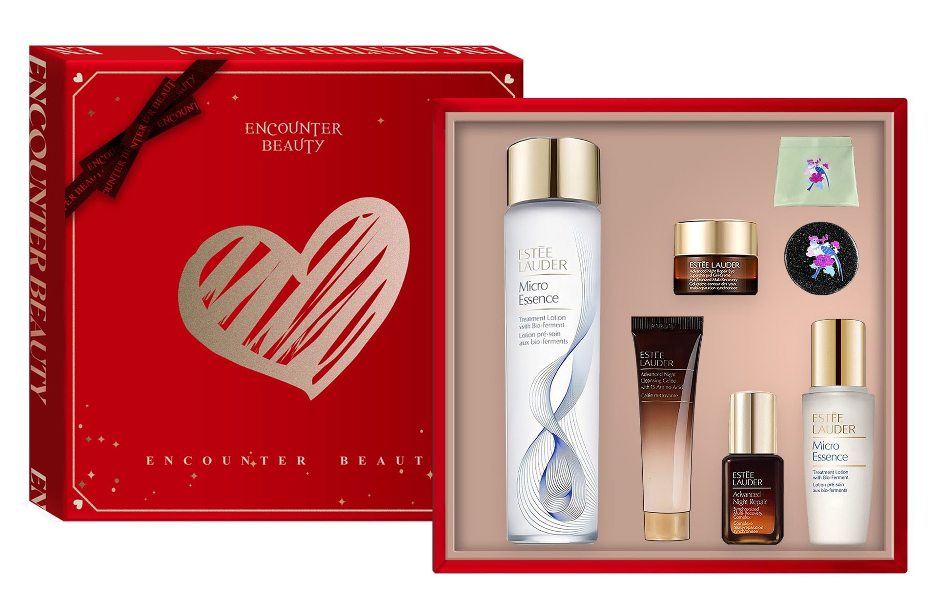 ESTEE LAUDER/雅诗兰黛 雅诗兰黛 樱花水 全新微精华原生液套礼盒装 舒缓提亮紧致 五件套