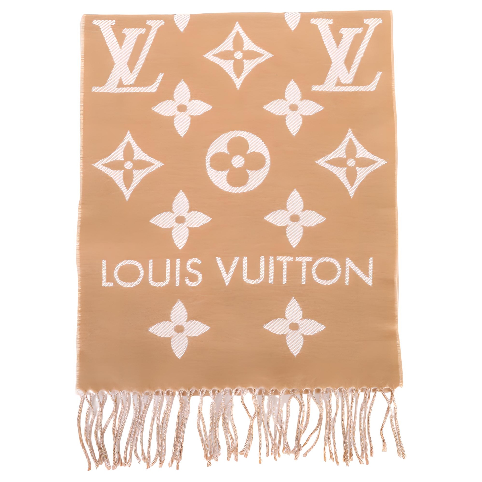 LOUIS VUITTON/路易威登 Louis Vuitton Monogram Tassel Scarf Brown
