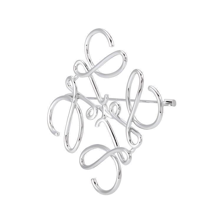 LOEWE Anagram Brooch Silver
