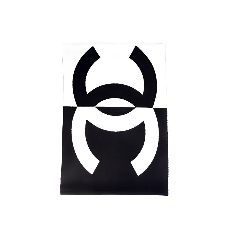 CHANEL Cashmere Scarf Black White