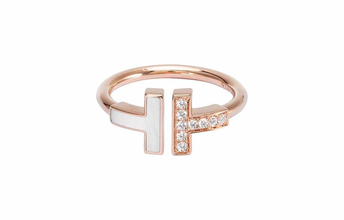 TIFFANY & CO./蒂芙尼 Tiffany T Pearl Ring Rose Gold