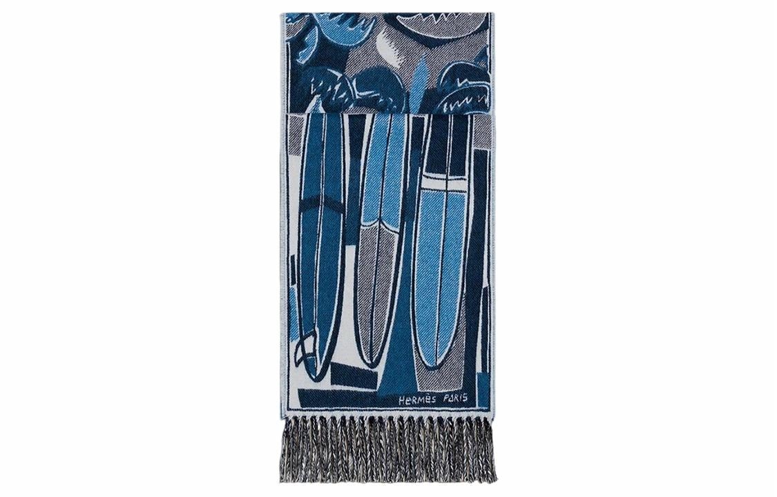 HERMES/爱马仕 Hermes Jacquard Woven Scarf Blue