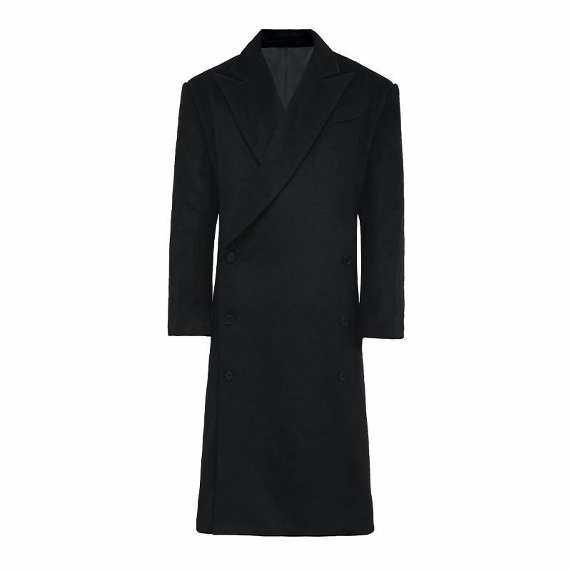 J CAESAR STUDIO Slim Fit Long Coat Black