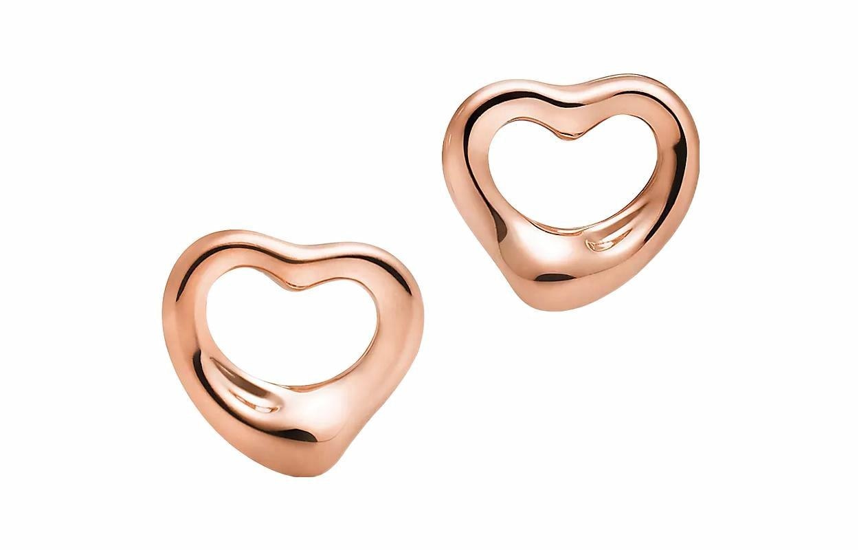 TIFFANY & CO./蒂芙尼 Tiffany & Co. Elsa Peretti Open Heart 18K Rose Gold Earrings