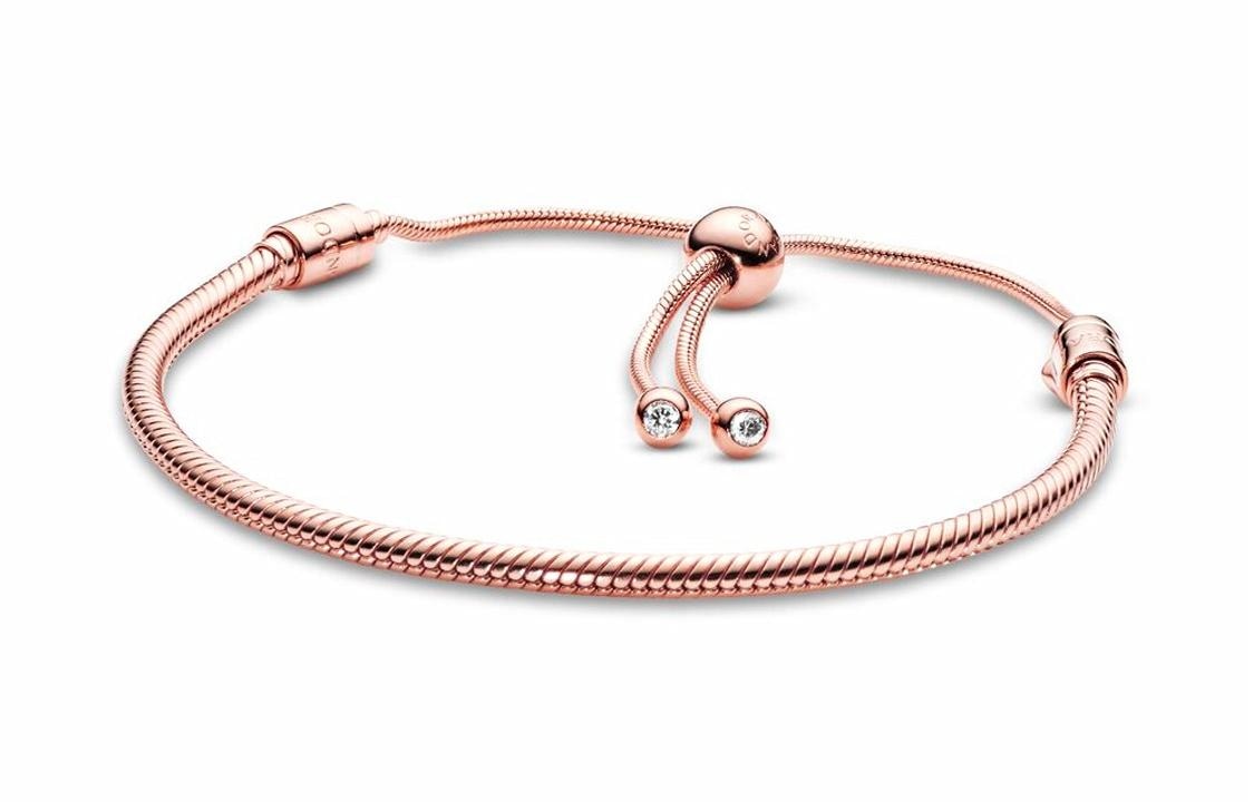Pandora/潘多拉 Pandora Moments Rose Gold Snake Chain Bracelet