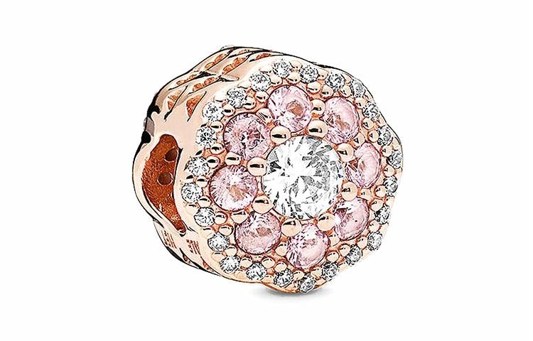 Pandora/潘多拉 Pandora Rose Gold Pink Flower Charm