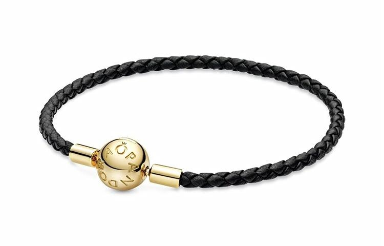 Pandora/潘多拉 Pandora Moments Leather Bracelet Black