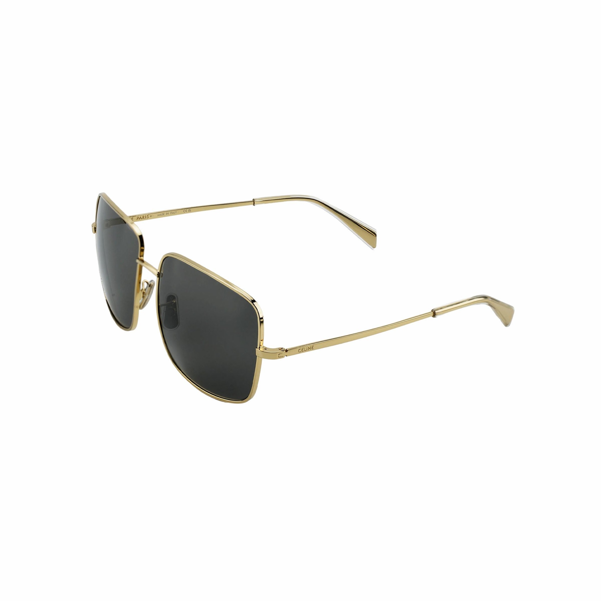 Celine Logo Irregular Sunglasses Gold