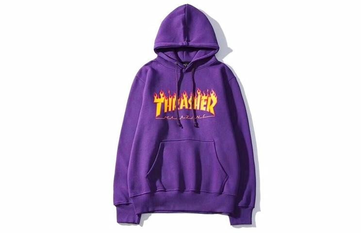 Thrasher Flame Hoodie Purple