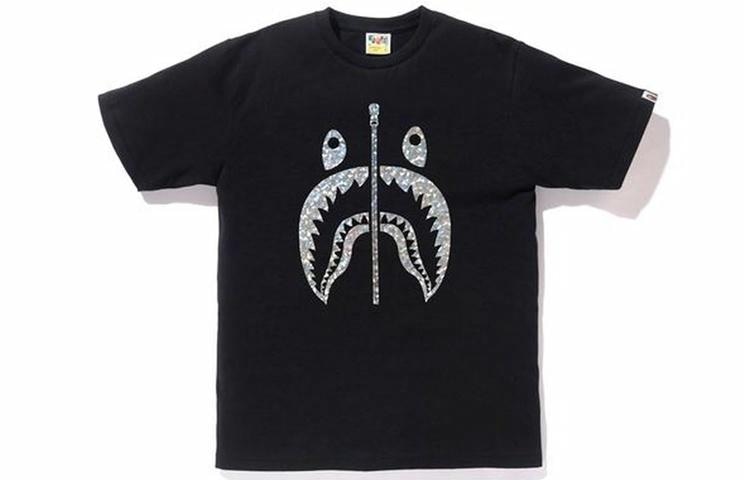 A BATHING APE BAPE Shark Face T-shirt Black