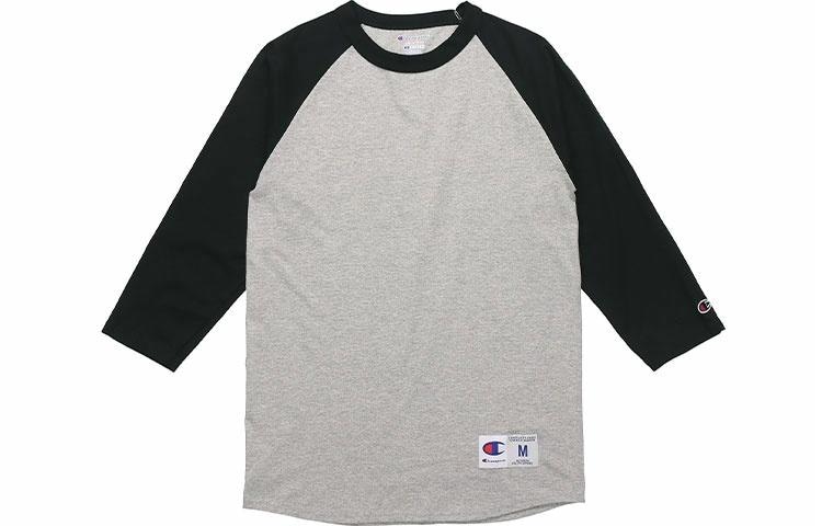 Champion Raglan 3/4 Sleeve Tee Black Grey