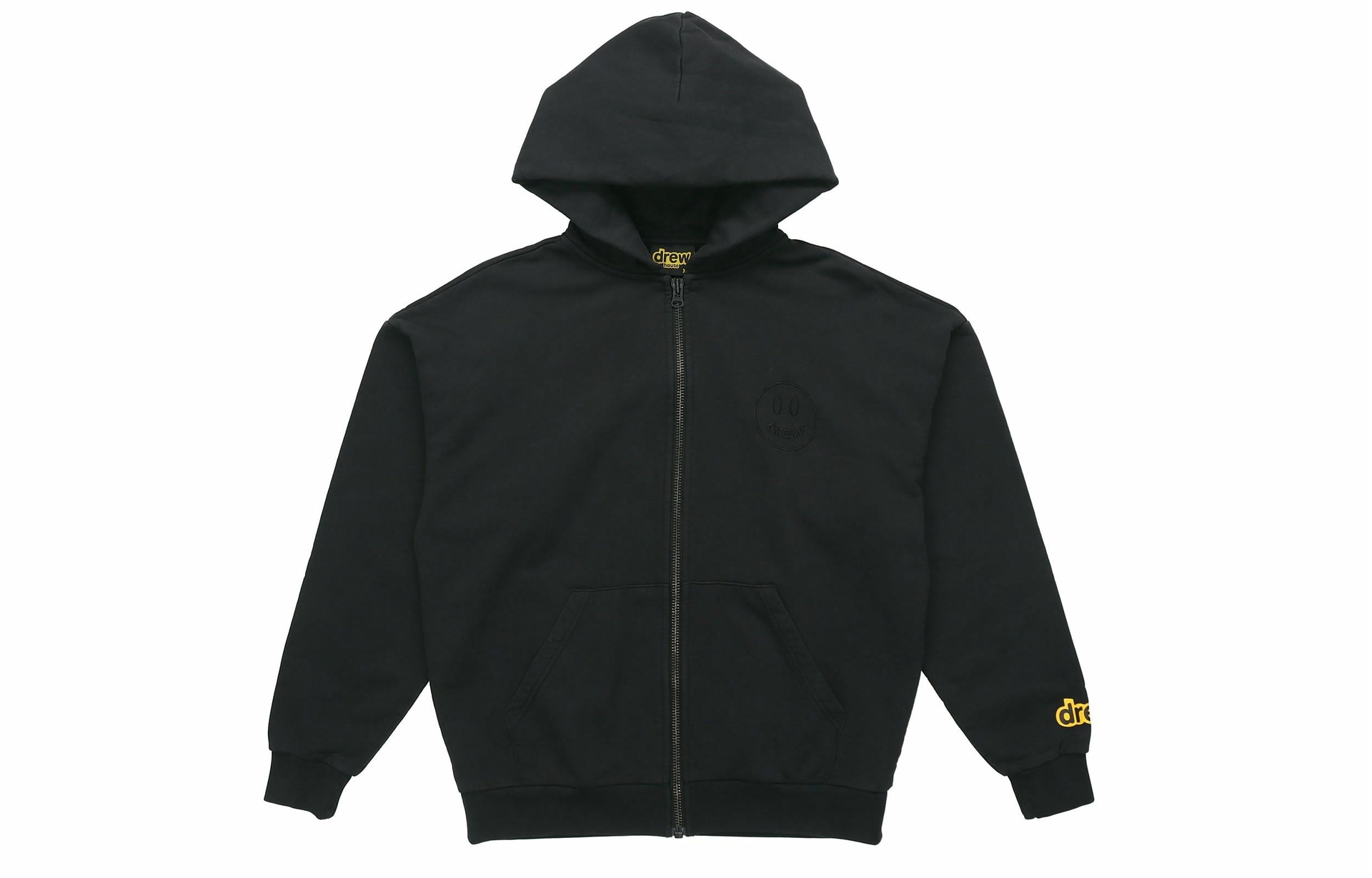 Drew House Mini Smiley Logo Zip Hoodie Black