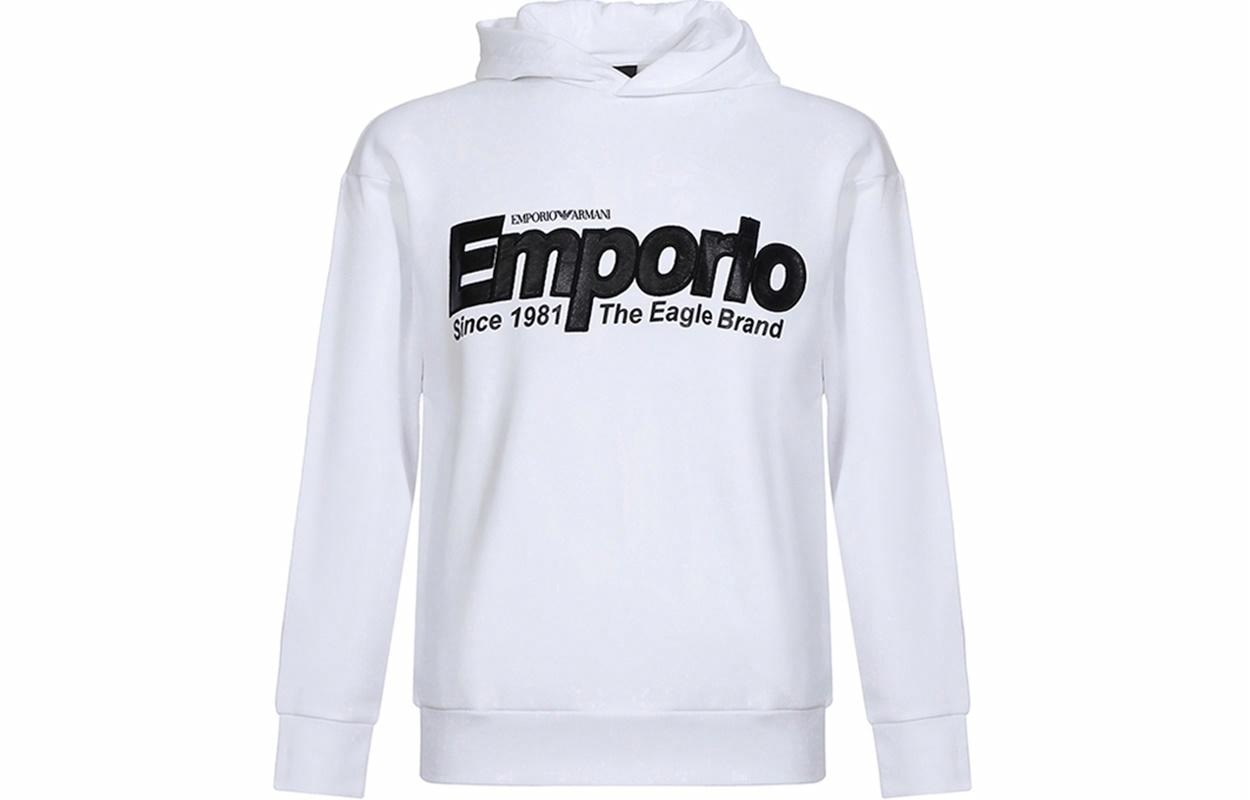 EMPORIO ARMANI/阿玛尼 Emporio Armani Logo Hoodie Black