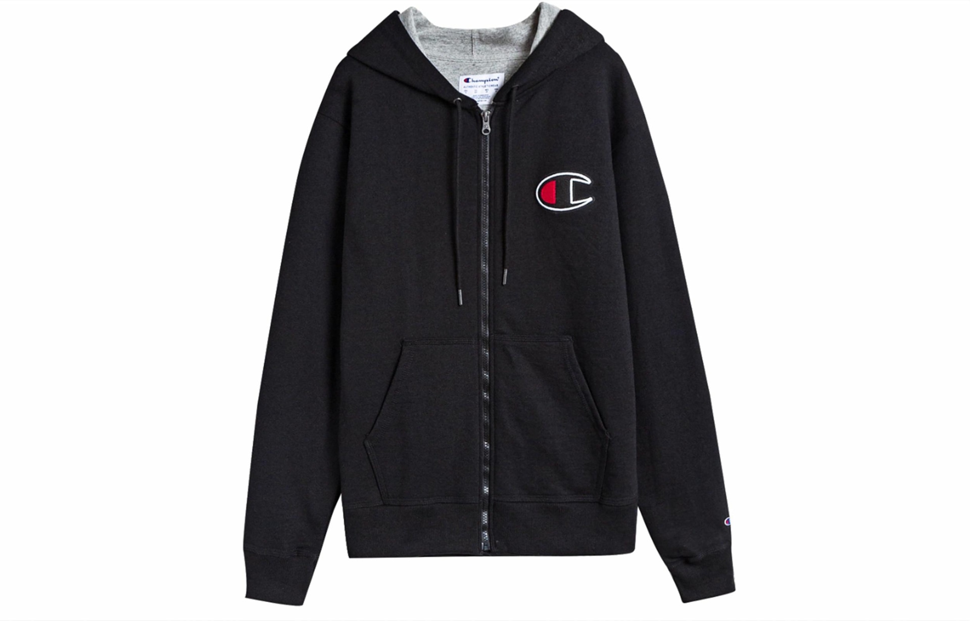 Champion Big C Logo Zip Hoodie Black