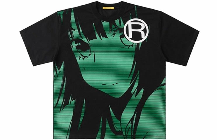BENMYSHOWER Cartoon Print T-Shirt Black