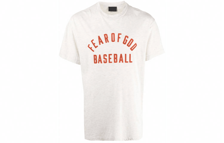 Fear of God Baseball Tee Cream Heather Red LogoT