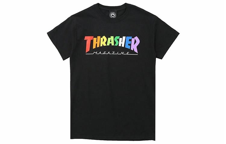 Thrasher Rainbow Logo T-Shirt Black