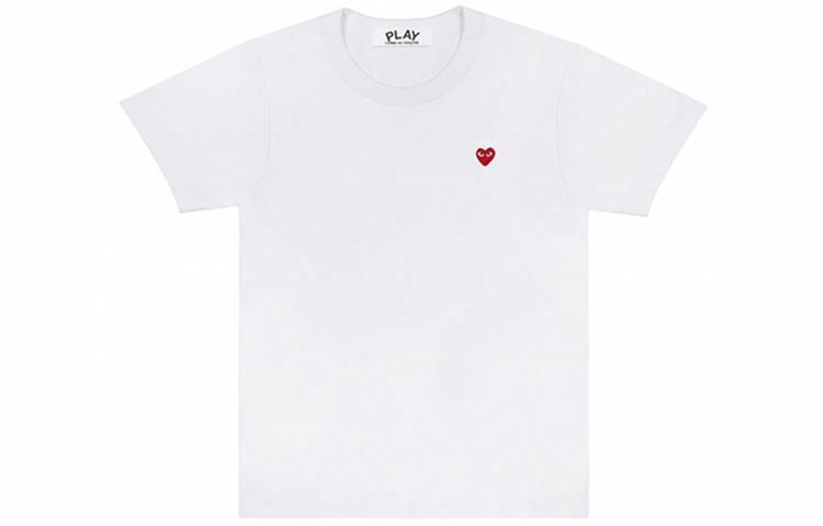 CDG Play Mini Red Heart Tee White