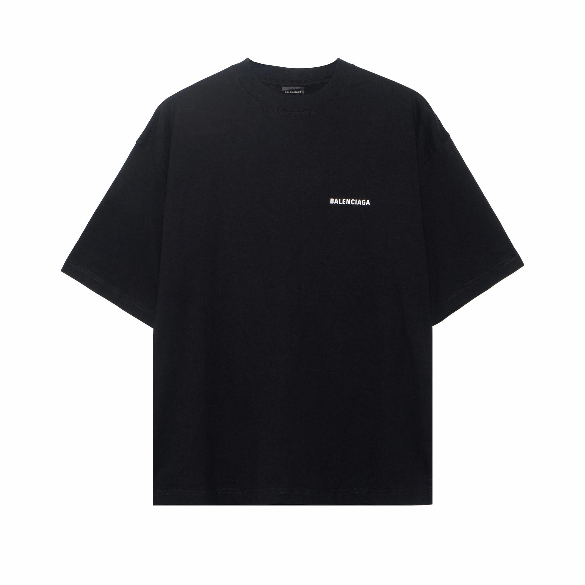 Balenciaga Logo Print T-Shirt Black