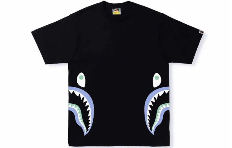A BATHING APE BAPE SS22 Text Code Camo Side Shark Tee T
