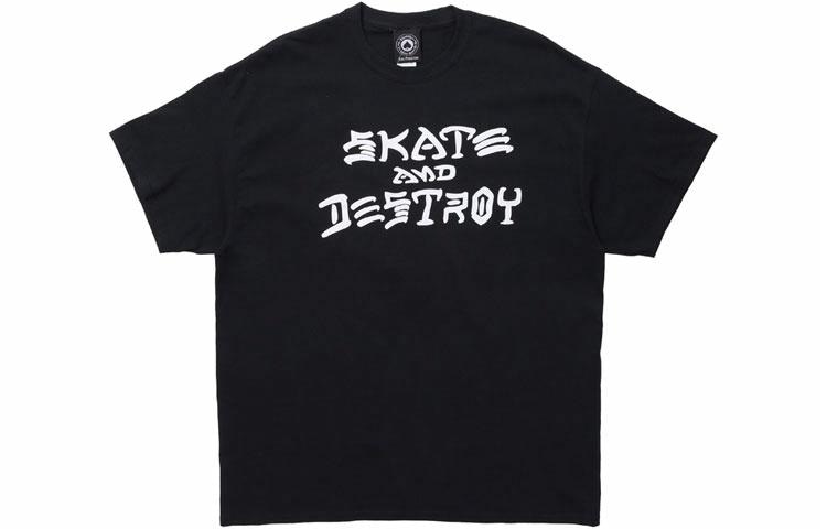 Thrasher Slogan Print T-Shirt Black