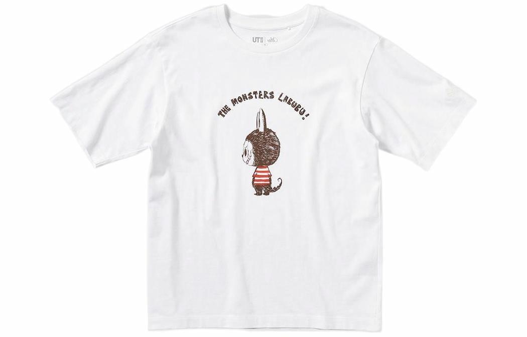 UNIQLO/优衣库 UNIQLO x POP MART Cartoon Logo T-Shirt White