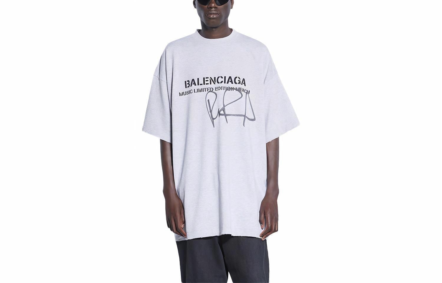 Balenciaga x RuPaul Logo Print T-Shirt Grey