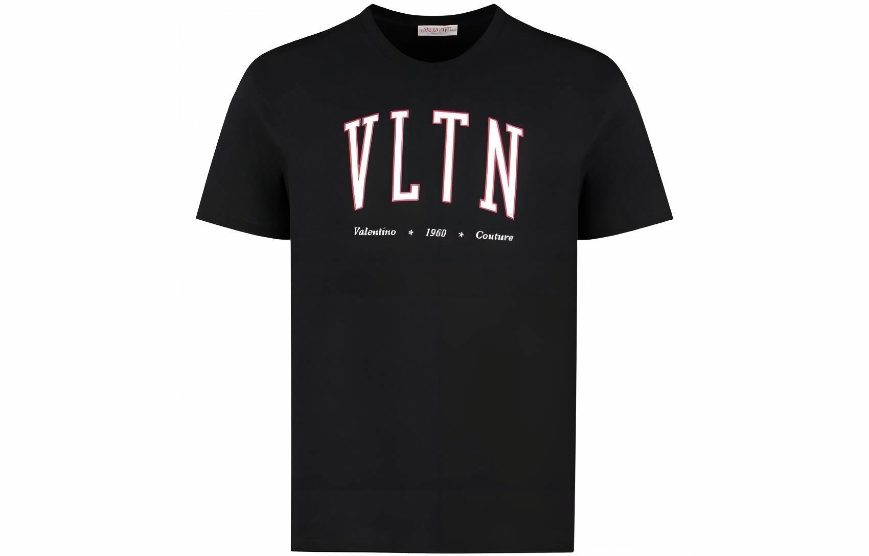 Valentino/华伦天奴 Valentino SS23 Red Outline Letter Print T-Shirt Black