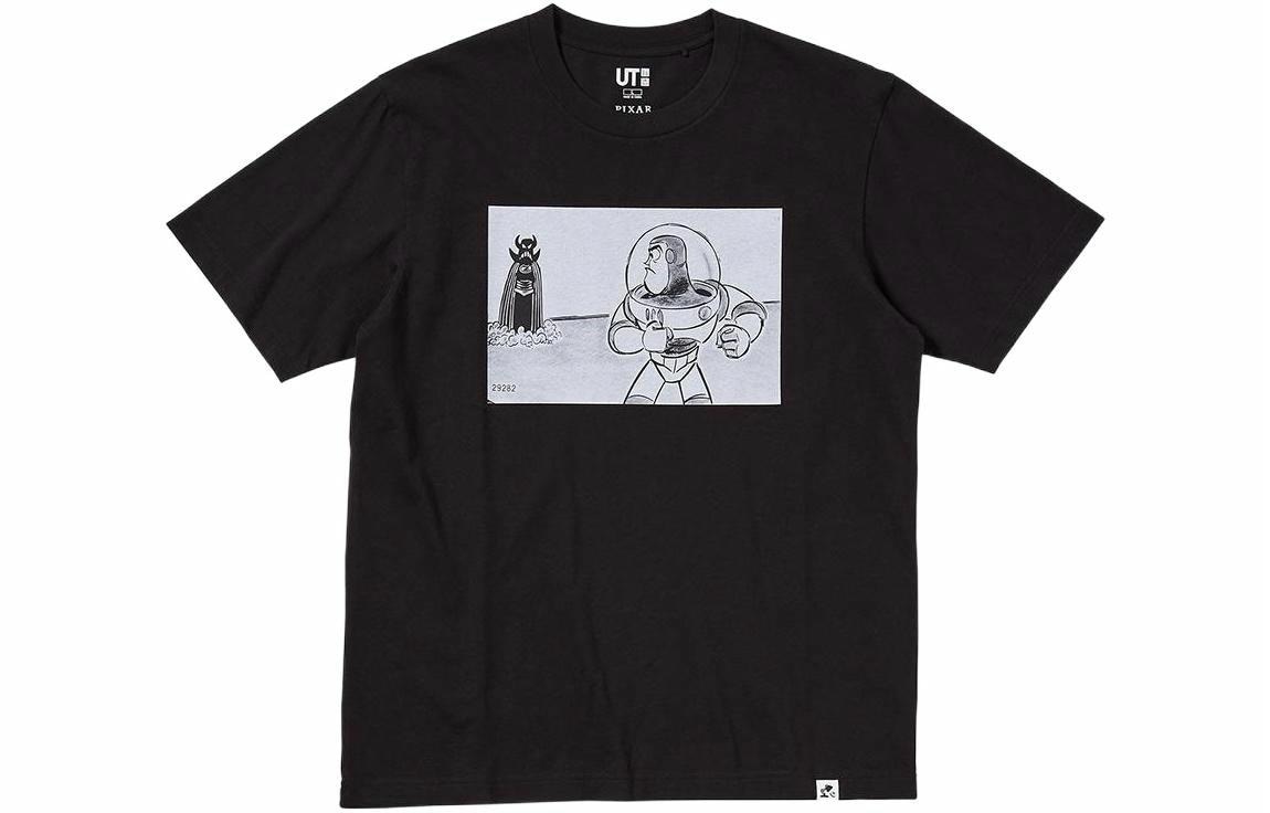 UNIQLO/优衣库 UNIQLO Cartoon Print Crew Neck T-Shirt Black