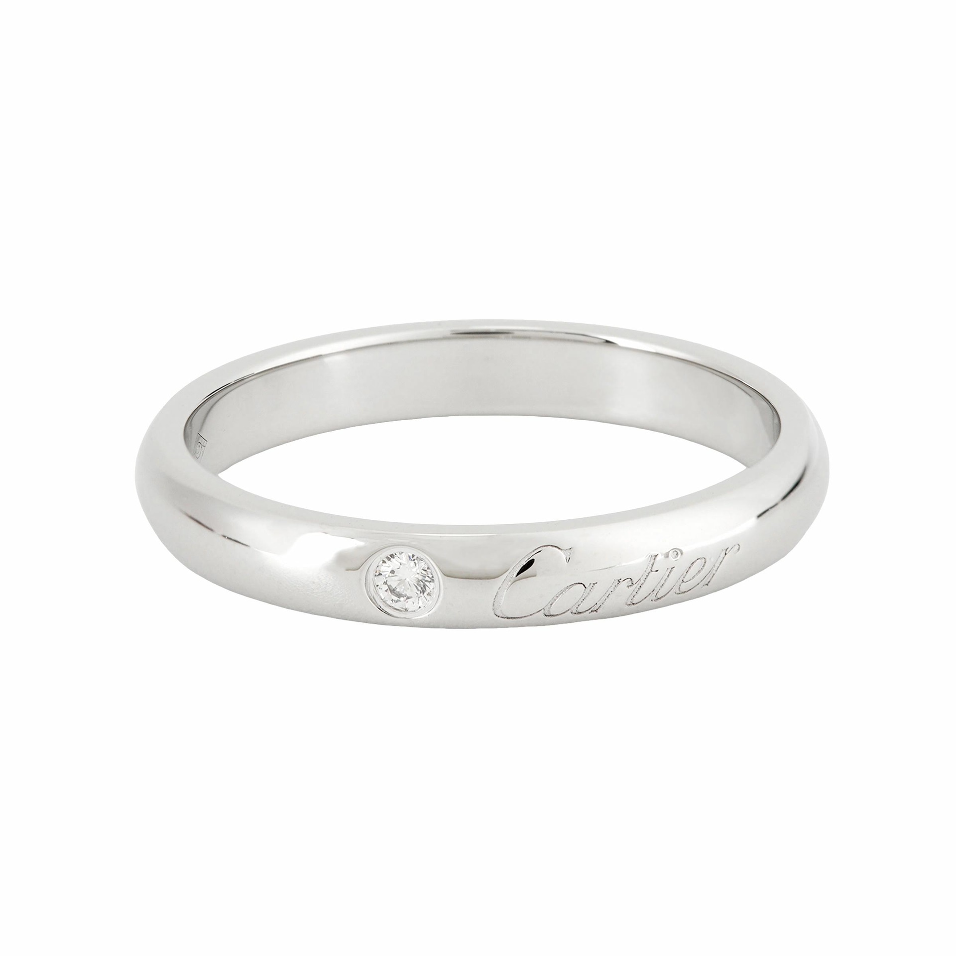 CARTIER/卡地亚 Cartier C de Cartier Wedding Band Platinum Diamond