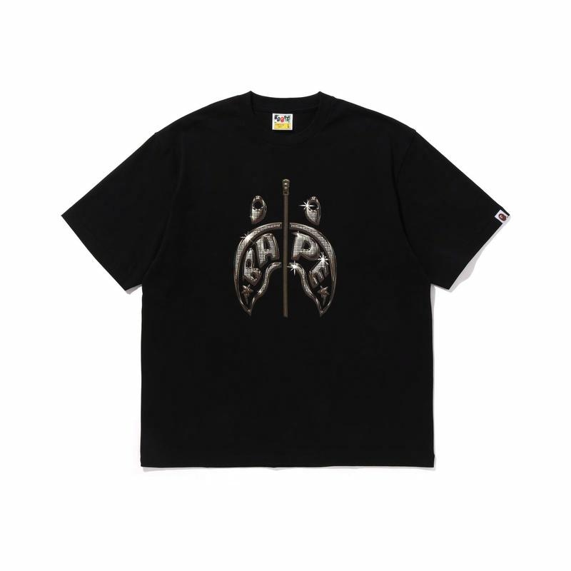 A BATHING APE Shark Zip Print Tee