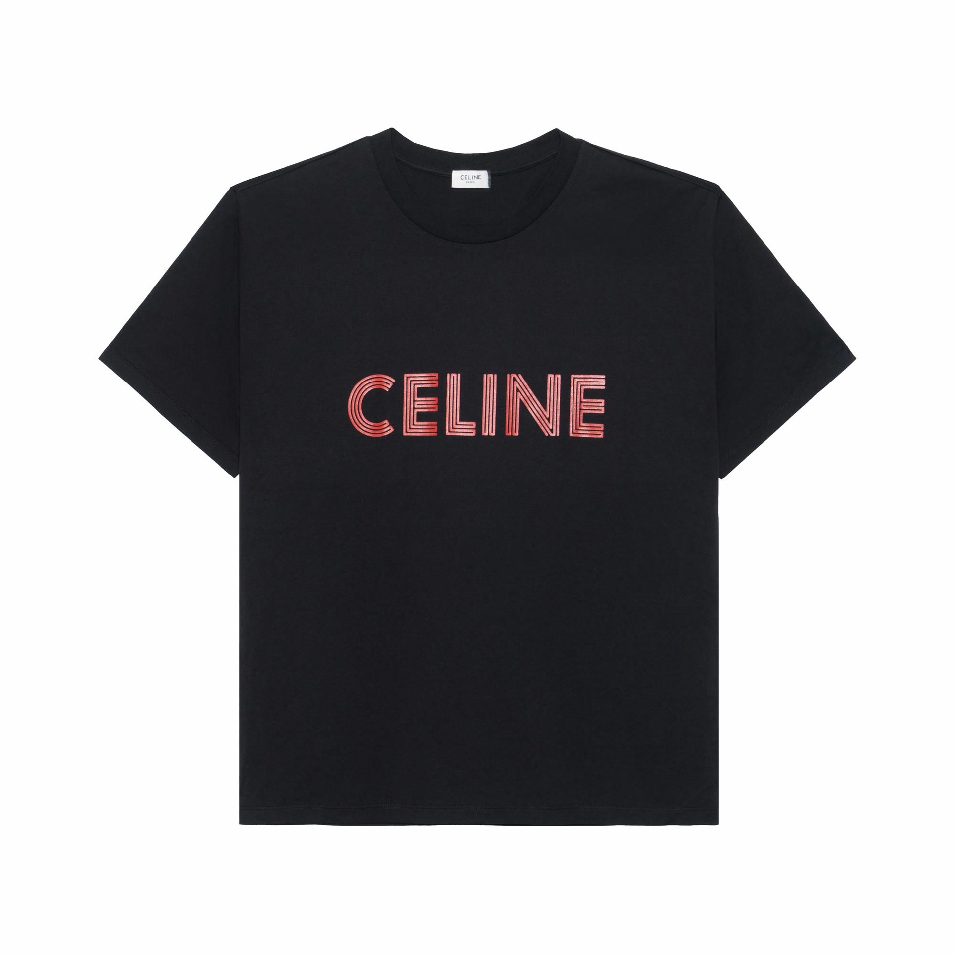CELINE Logo Print T-Shirt Black