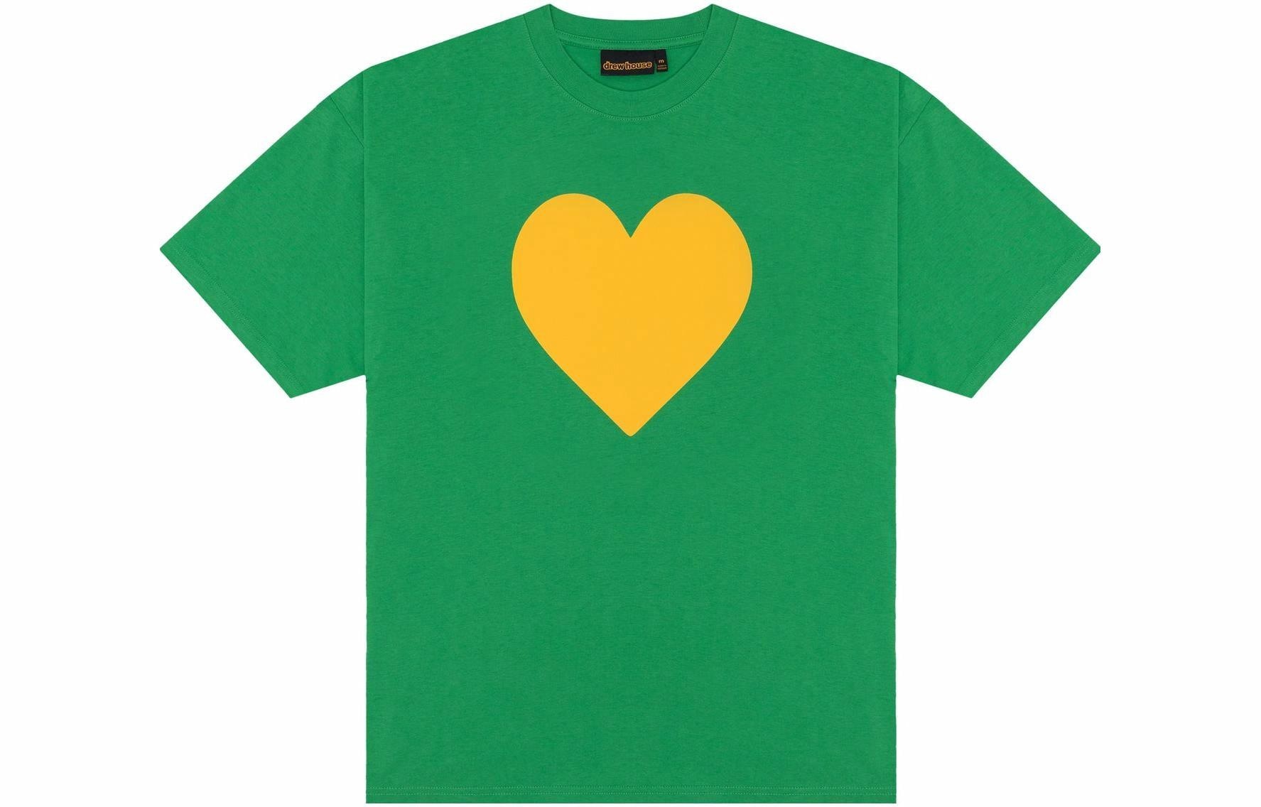 Drew House FW23 Heart Print Tee Green